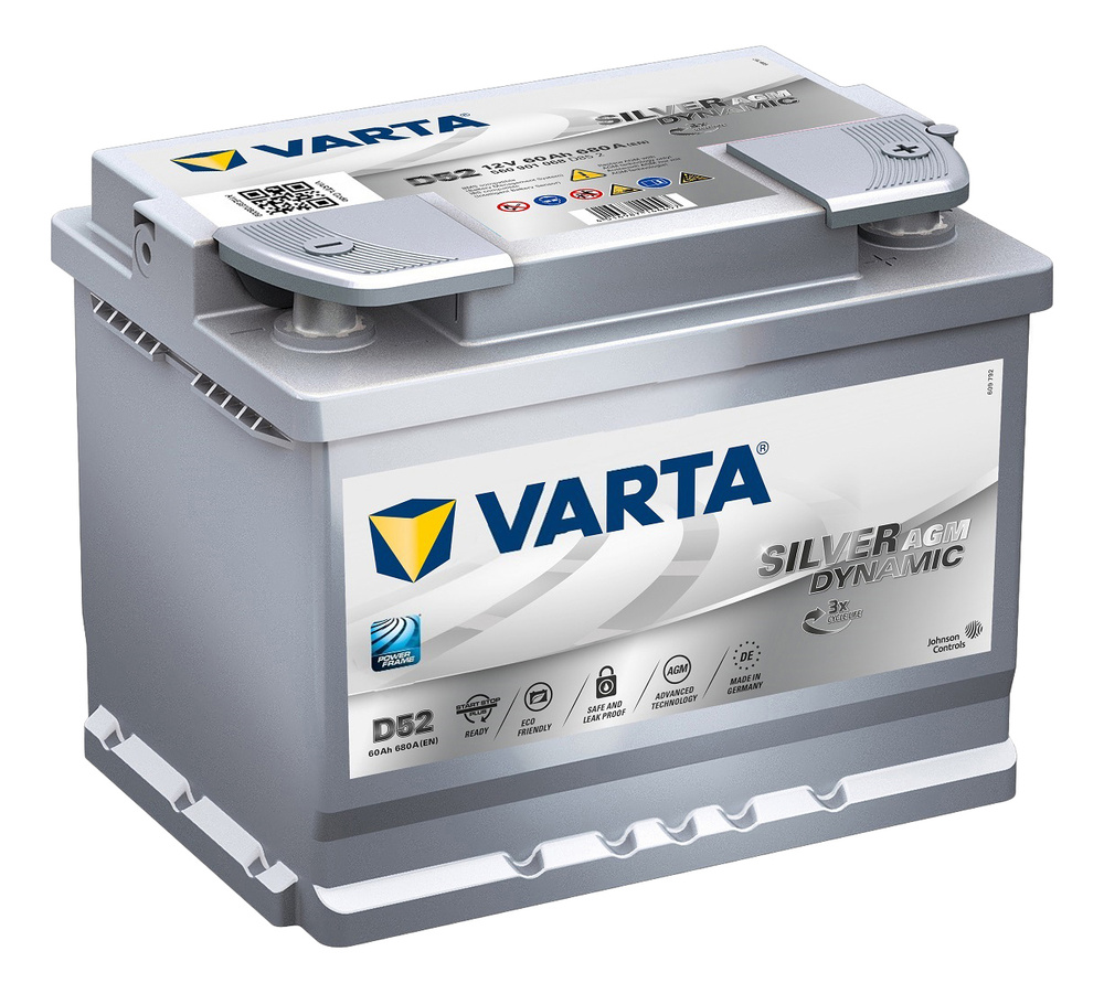 Аккумулятор автомобильный Varta Silver Dynamic AGM D52 Start-Stop 60 А.ч  купить по выгодной цене в интернет-магазине OZON (432924000)