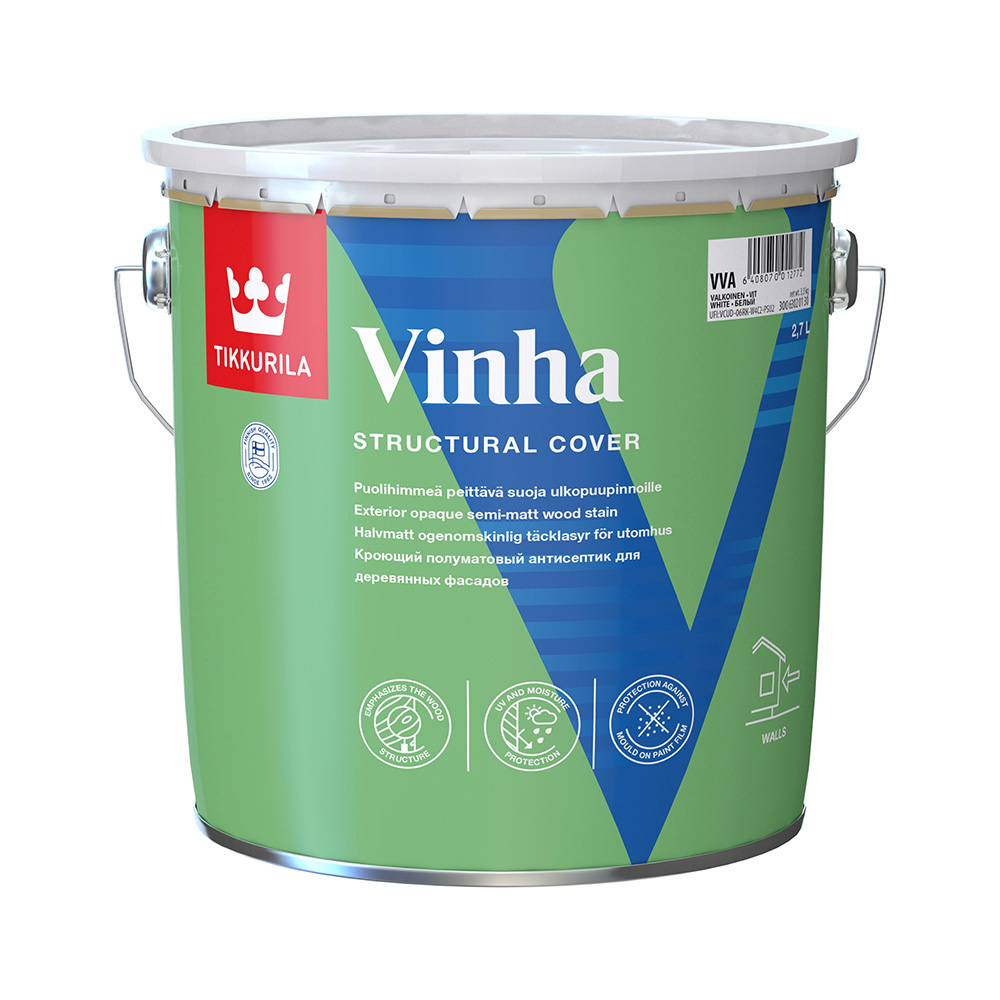 Антисептик Tikkurila Vinha декоративный для дерева белый основа VVA 2,7 л #1