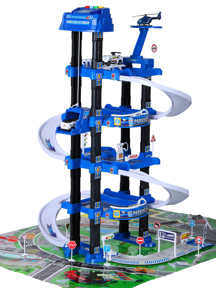 Парковка для машинок AUTODRIVE "Полиция" с автоматическим лифтом ...