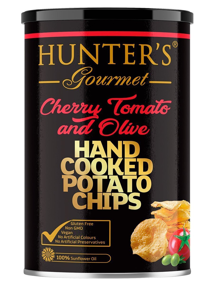 Картофельные чипсы натуральные приготовленные вручную Hunter's Gourmet "Томат Черри и Оливки", (150г) #1