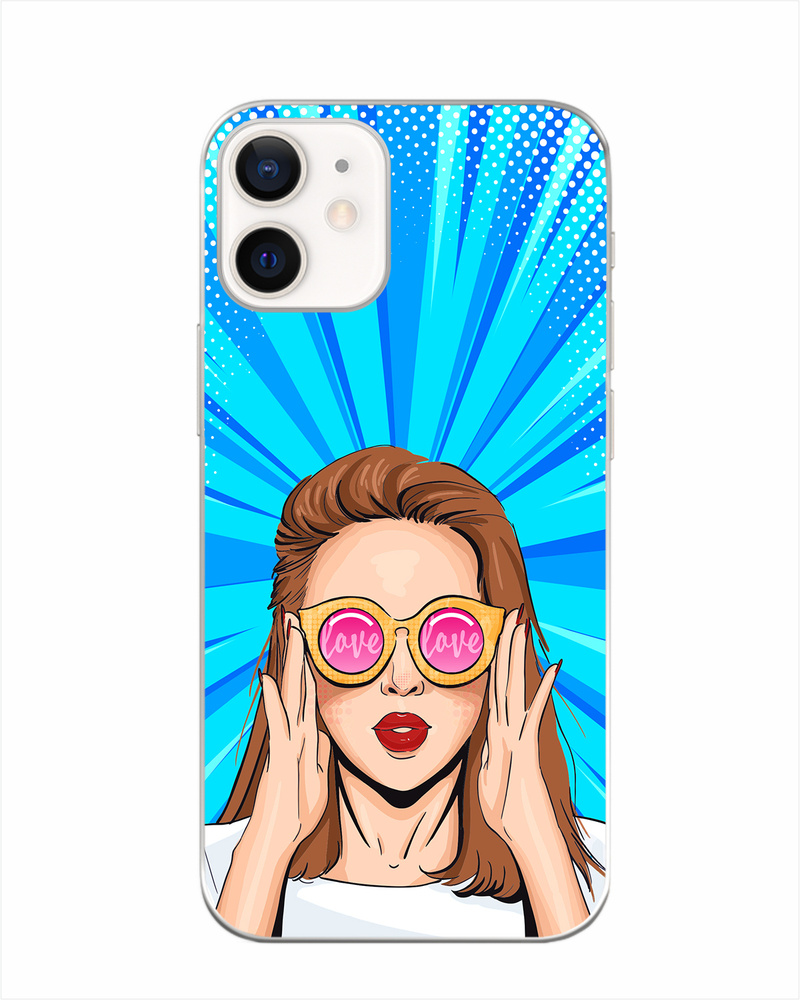 Силиконовый чехол Mcover для iPhone 12 mini, Девушка и очки - купить с  доставкой по выгодным ценам в интернет-магазине OZON (361389483)