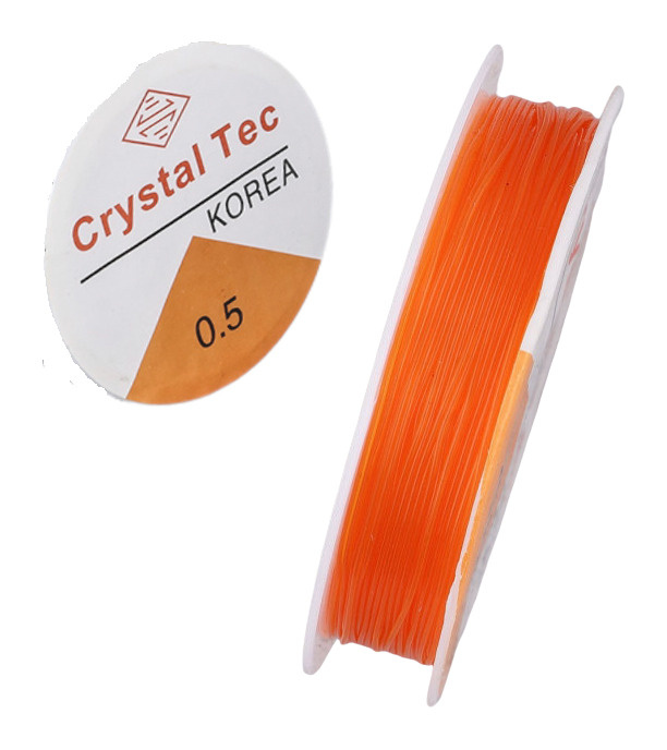 Резинка для бисера CRYSTAL TEC диаметр 0,5 мм, 20 метров (оранжевый)  #1