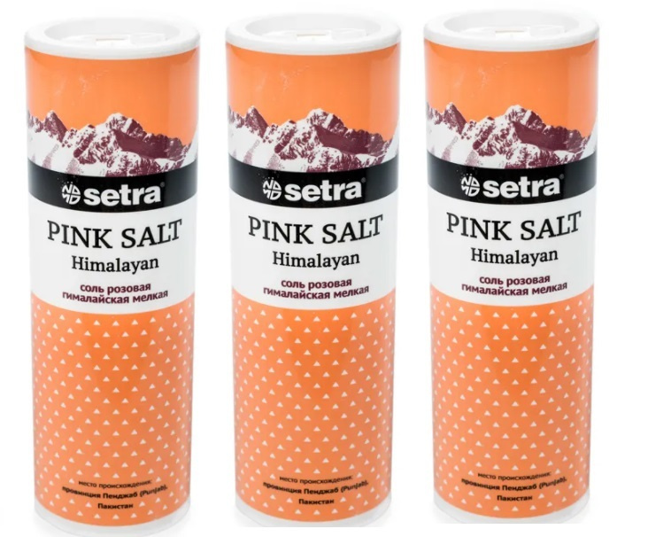 Гималайская соль Setra розовая, 250 г, 3 банки #1
