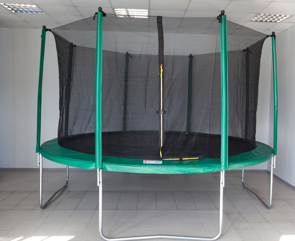 Детский каркасный батут для дома с защитной сеткой внутренней Trampoline 12  ft 366 см (Зеленый)