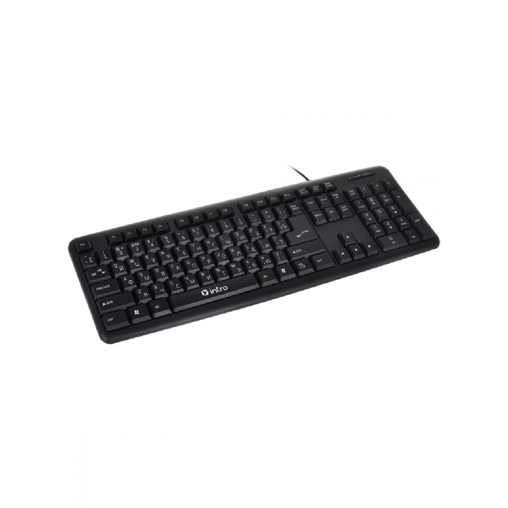 Клавиатура проводная для пк и ноутбука Intro KU100 мембранная полноразмерная USB чёрная  #1
