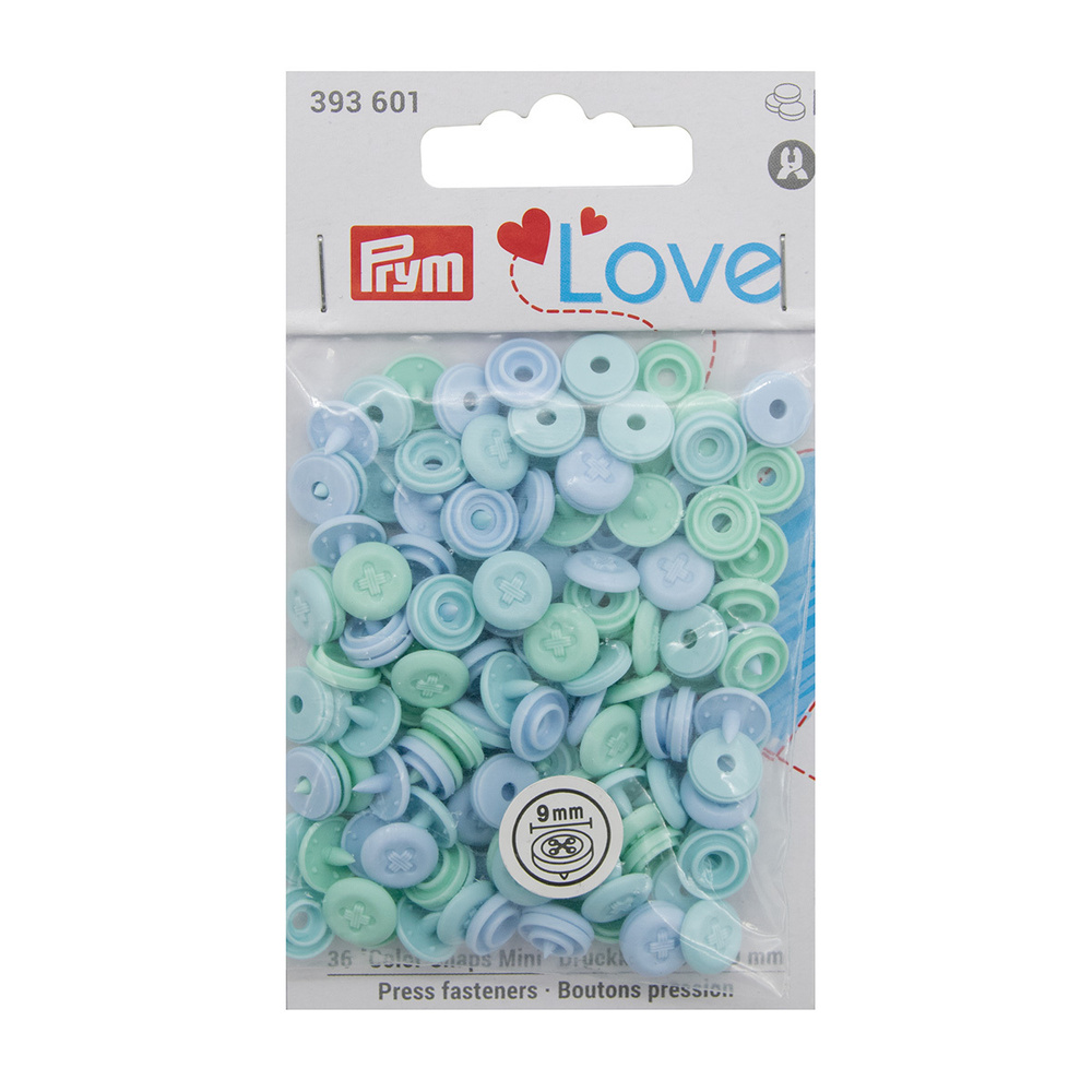 393601 Кнопки ColorSnapsMini имитация стежка Prym Love, голубой 36шт Prym  #1