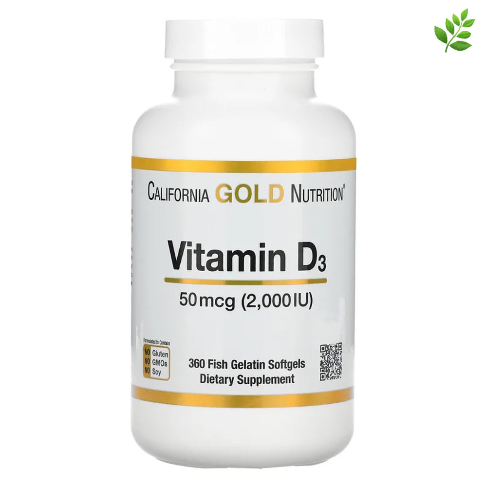 California Gold Nutrition витамин Д3, 50 мкг (2000 МЕ), 360 капсул из ...