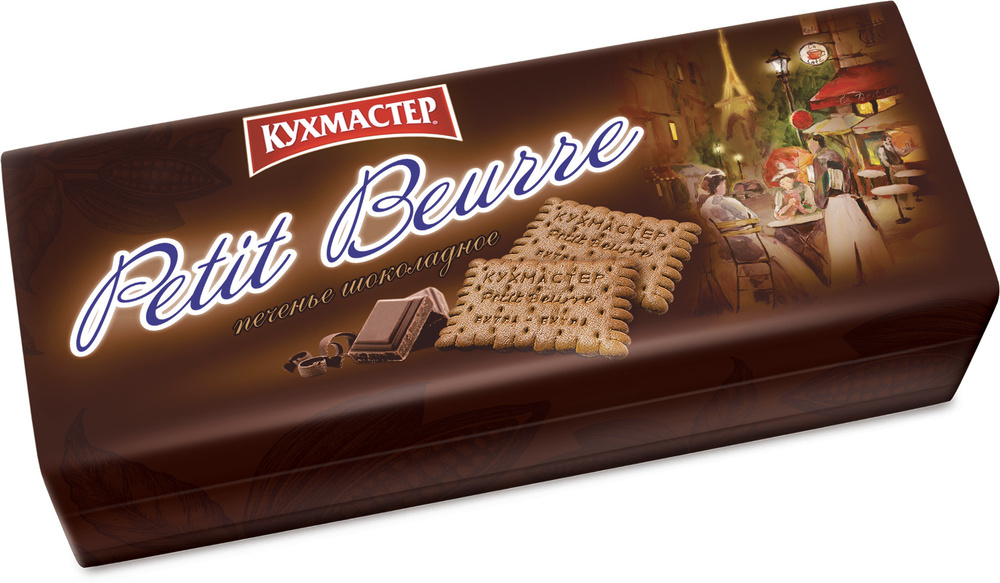 Печенье Кухмастер Petit Beurre шоколадное, 16шт по 170г #1