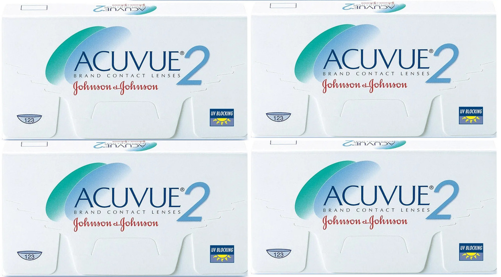 ACUVUE 2 Контактные линзы, -1.00 / 8.7/ 14.0, 24 штуки (4 пачки по 6 линз) гидрогелевые (материал повышенного #1