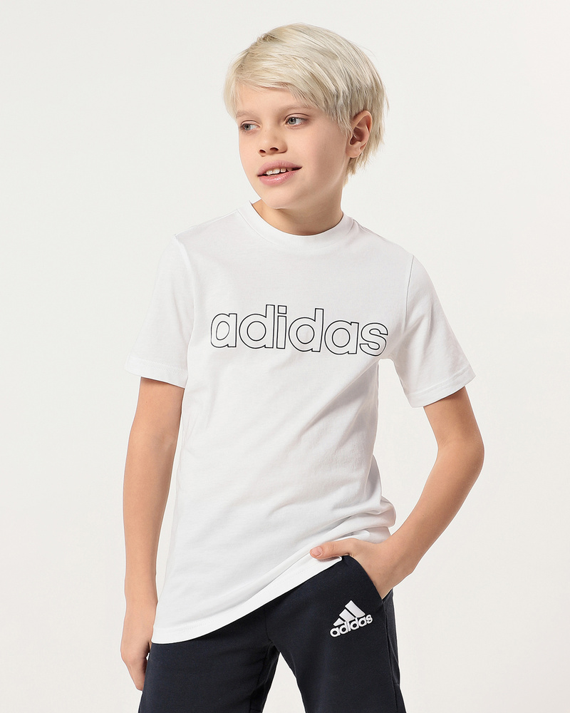 Футболка adidas, размер 176, цвет белый, хлопок 100% - купить по выгодной  цене в интернет-магазине OZON
