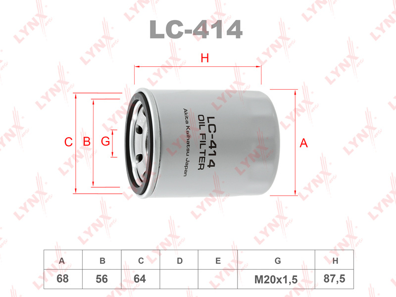 LYNXauto Фильтр масляный арт. 1LNLC-414_151 #1