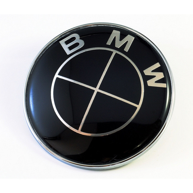 Эмблема Шильдик BMW БМВ на крыщку багажника цвет черный хром  #1