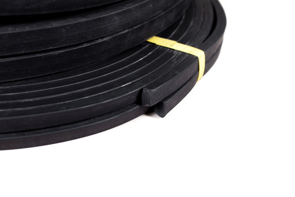 Шнур резиновый уплотнительный, черный, монолитный, жесткий, прямоугольный, размер 8х10 мм, длина 2,5 #1