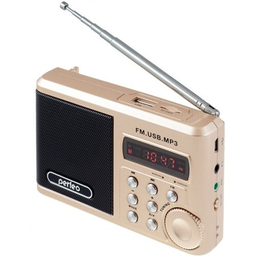 Радиоприемник Perfeo Sound Ranger PF-SV922, usb, microSD, УКВ, FM, цифровой - шампань-золото  #1