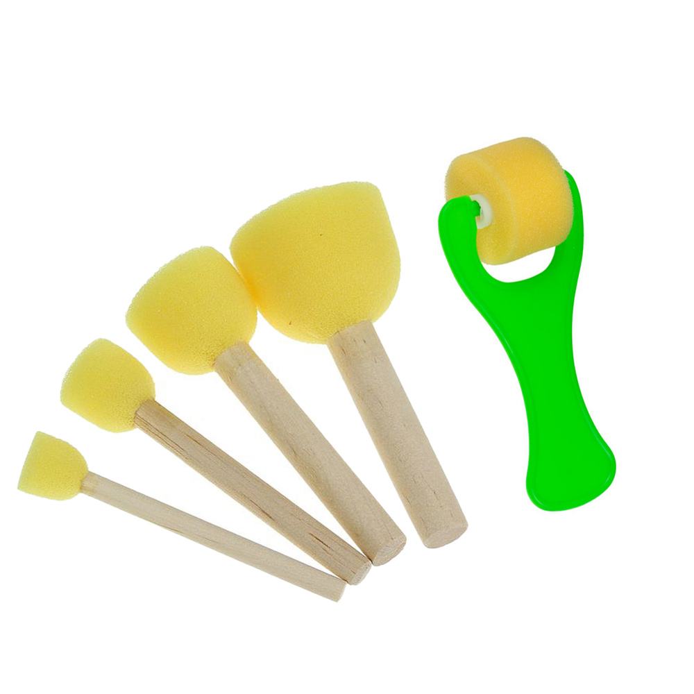 Набор для рисования: кисти спонжи поролоновые и валик поролоновый для ...