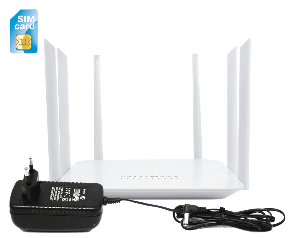 2х диапазонный 3G-4G WiFi роутер (2,4 и 5,8) с СИМ картой HD ком AC1200  (4G) (O49526VD) и 4G модемом - Wi-Fi 3G/4G/LTE роутер с сим картой