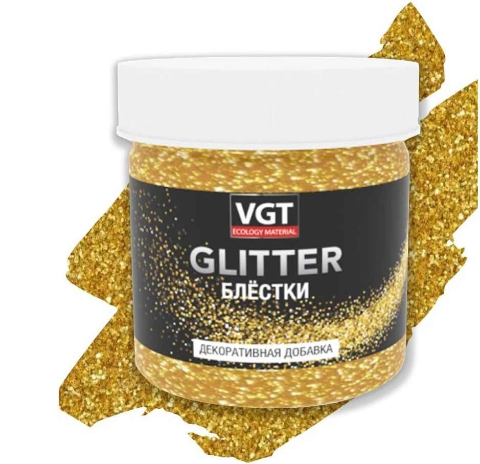  Декоративное покрытие VGT Pet Glitter, золото, 0.05 кг #1