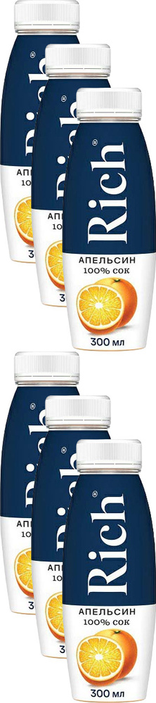 Сок Rich апельсиновый 300 мл в упаковке, комплект: 6 упаковок  #1