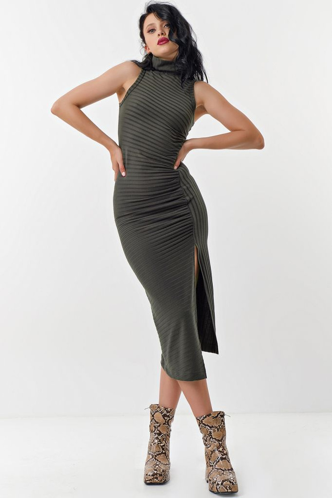 Платье женское Fly 8208-15 трикотажное облегающее длинное платье без  рукавов миди лапша, Женский, На любой сезон, размер 44 — купить в  интернет-магазине OZON (690329627)