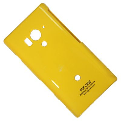 Чехол для Sony LT26w (Xperia Acro S) задняя крышка пластик лакированный SGP Case Ultra Slider желтый #1