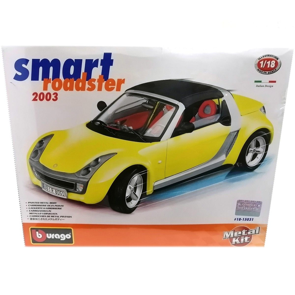 Smart Roadster (2003) 1:18 сборная металлическая модель автомобиля Bburago, Smart 18-15031 - купить с доставкой по выгодным ценам в интернет-магазине  OZON (751880502)