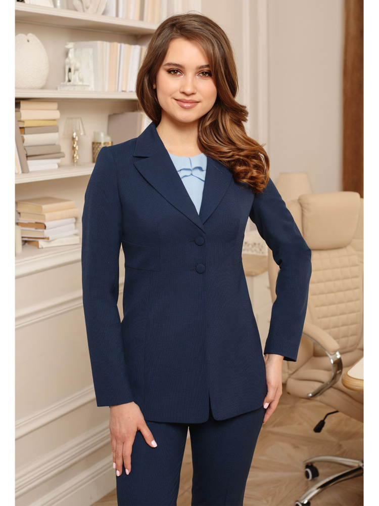 Костюм классический Женский KEY FASHION Офисный/школьный синий, размер ...