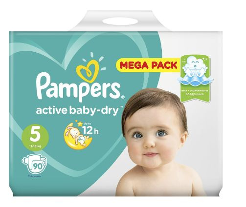 Pampers Подгузники Active Baby-Dry, 11 - 16 кг, размер 5, 90 шт. в уп. #1