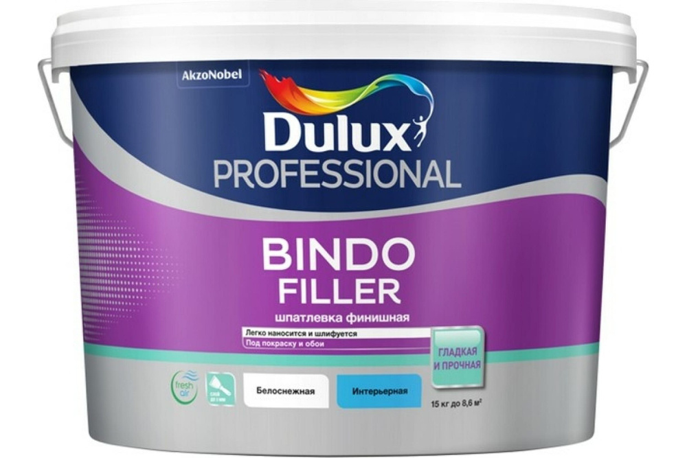 Шпатлевка для стен и потолков Dulux Professional Bindo Filler финишная 8,6 л./15 кг.  #1