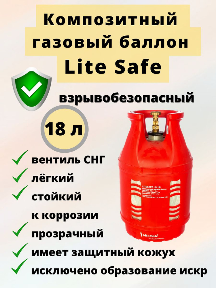 Композитный газовый баллон LiteSafe LS пустой, 18л #1