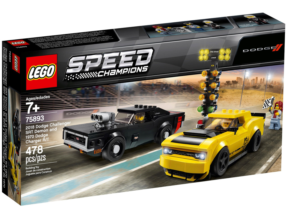 LEGO Speed Champions 2018 Dodge Challenger SRT Demon 1970 Dodge Charger R T 75893 OZON 1253514301