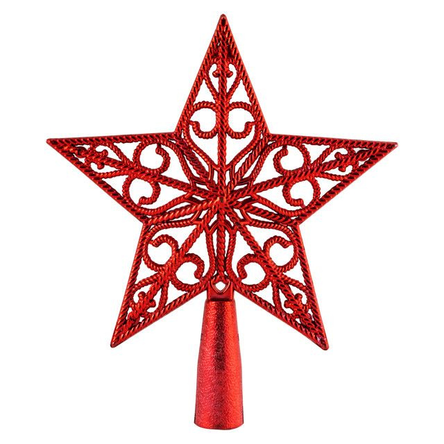 Верхушка Звезда объемная ажурная 17см пластик красная купить c ...