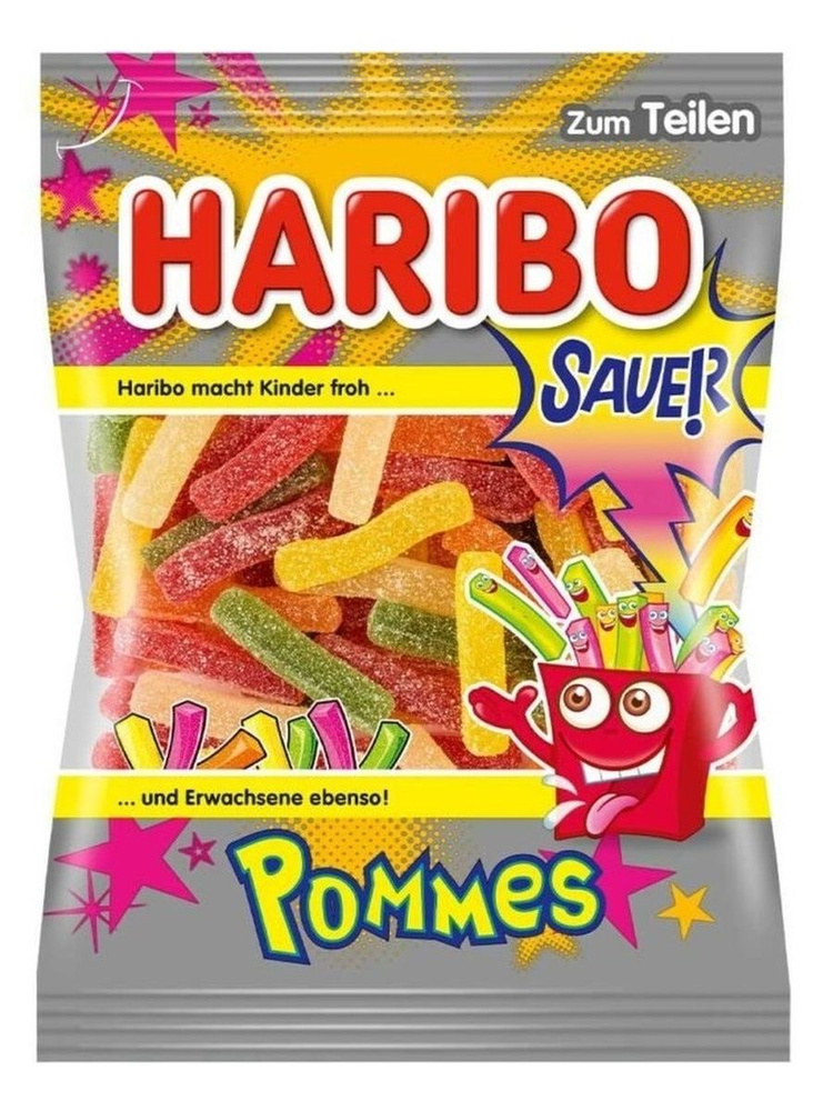 Жевательный мармелад Haribo Sauer Pommes / Мармелад Харибо Картошка фри 100гр.(Германия)  #1