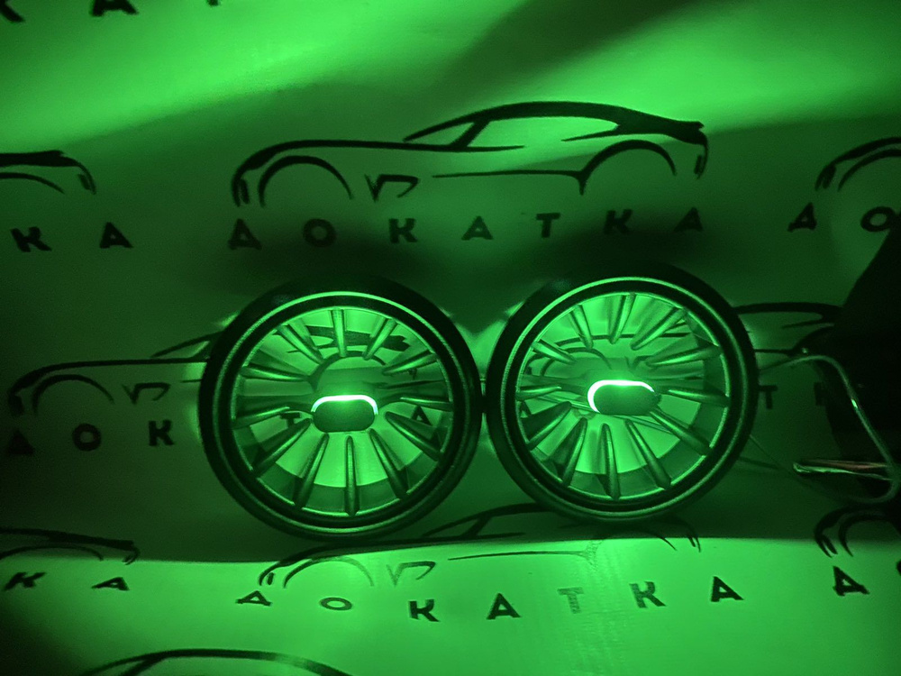 Воздуховод 2шт, сопло, решетка печки, дефлектор в стиле АМГ Зеленые .