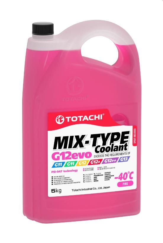 Охлаждающая жидкость розовая TOTACHI MIX-TYPE COOLANT Pink G12evo, -40C, 5 литров  #1