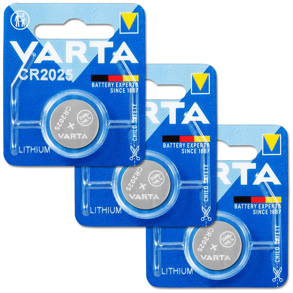 Varta Батарейка CR2025, Литиевый тип, 3 В, 3 шт - купить с доставкой по ...