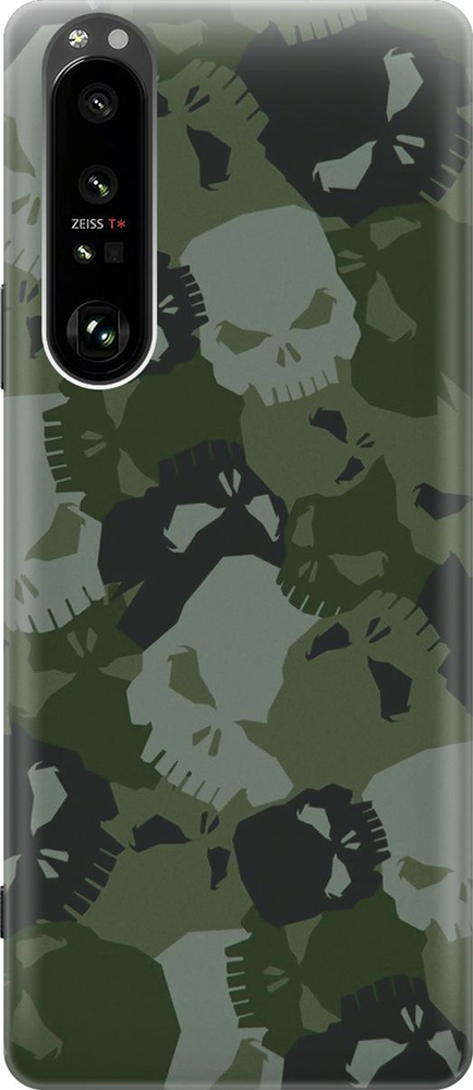 Силиконовый чехол Камуфляжные черепа на Sony Xperia 1 III / Сони ...