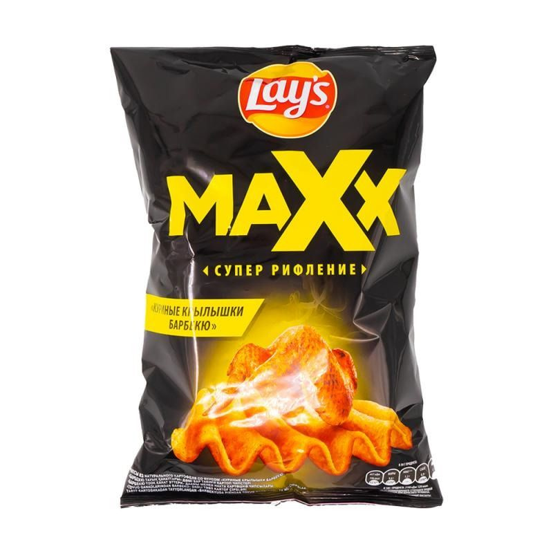 Картофельные рифлёные чипсы, Lays, "Maxx" 110 г со вкусом "Куриные ...