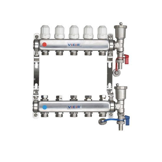 Коллекторная группа VIEIR без расходомеров, без кранов, 10 выходов, 1"Вх3/4"ЕК, нержавеющая сталь VR115-10A #1