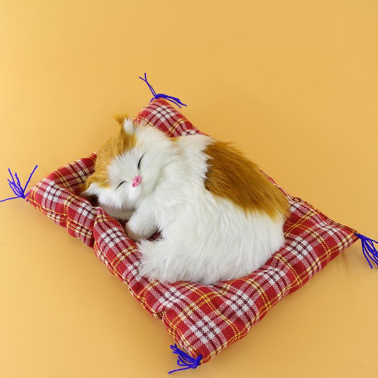 Мягкая игрушка спящий кот со звуком / Фигурка Спящий котенок на коврике /  Милый котик - купить с доставкой по выгодным ценам в интернет-магазине OZON  (854555912)