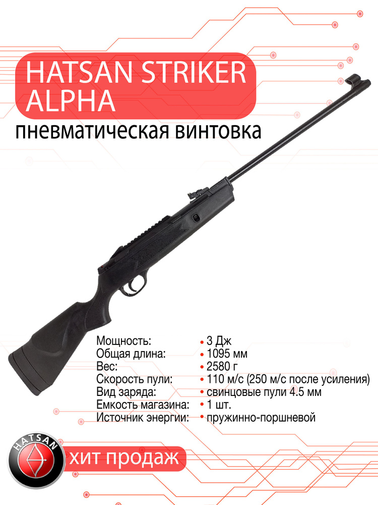 Пневматическая винтовка Hatsan Striker Alpha, калибр 4,5 мм, 3 Дж #1