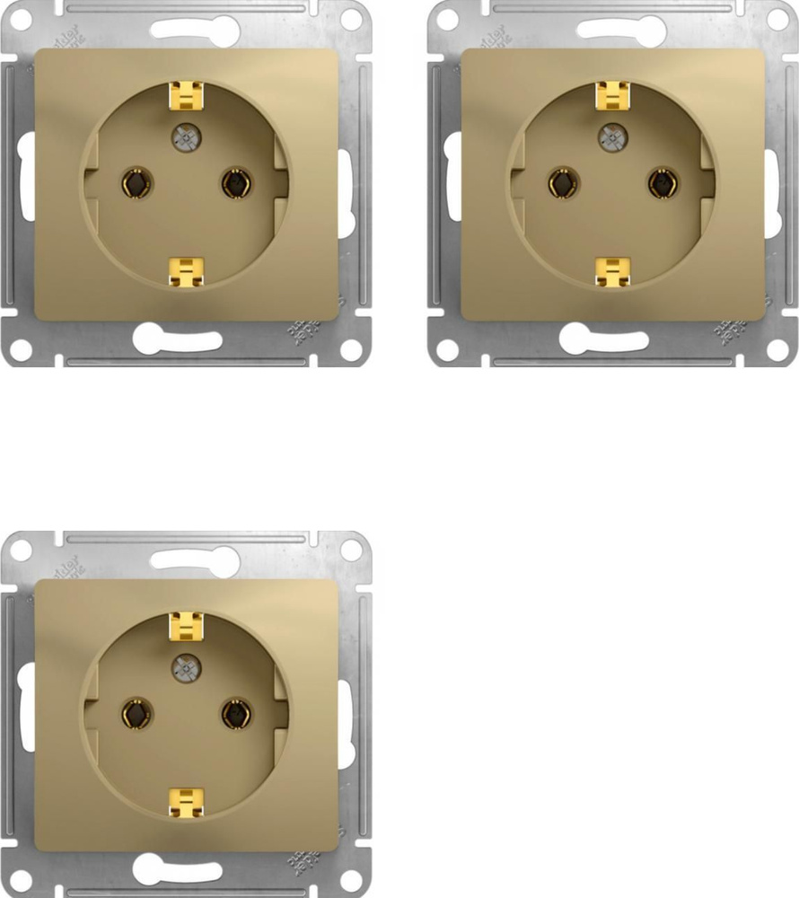 Розетка schneider electric glossa gsl000443 скрытая установка титан с заземлением