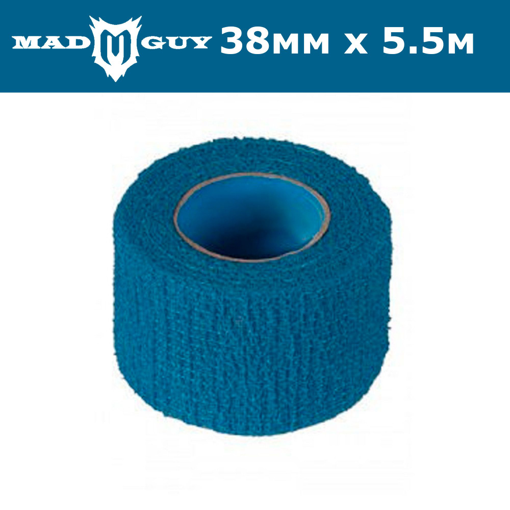 Хоккейная лента для рукоятки Mad Guy Eco-Line Stretch Grip синяя 38 мм х  5.5 м купить по низкой цене в интернет-магазине OZON (703078760)