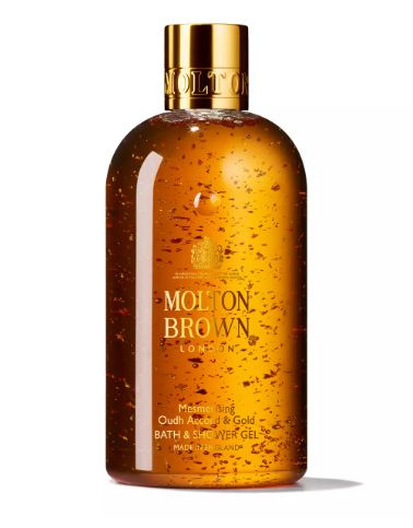 Molton Brown Гель для душа и ванны c ароматом удового дерева и хлопьями настоящего 23-каратного золота #1