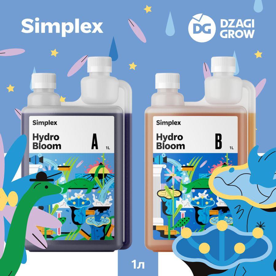 Комплект удобрений Simplex Hydro Bloom A+B 1 л для гидропоники, комплексное, универсальное, 1000 мл х #1