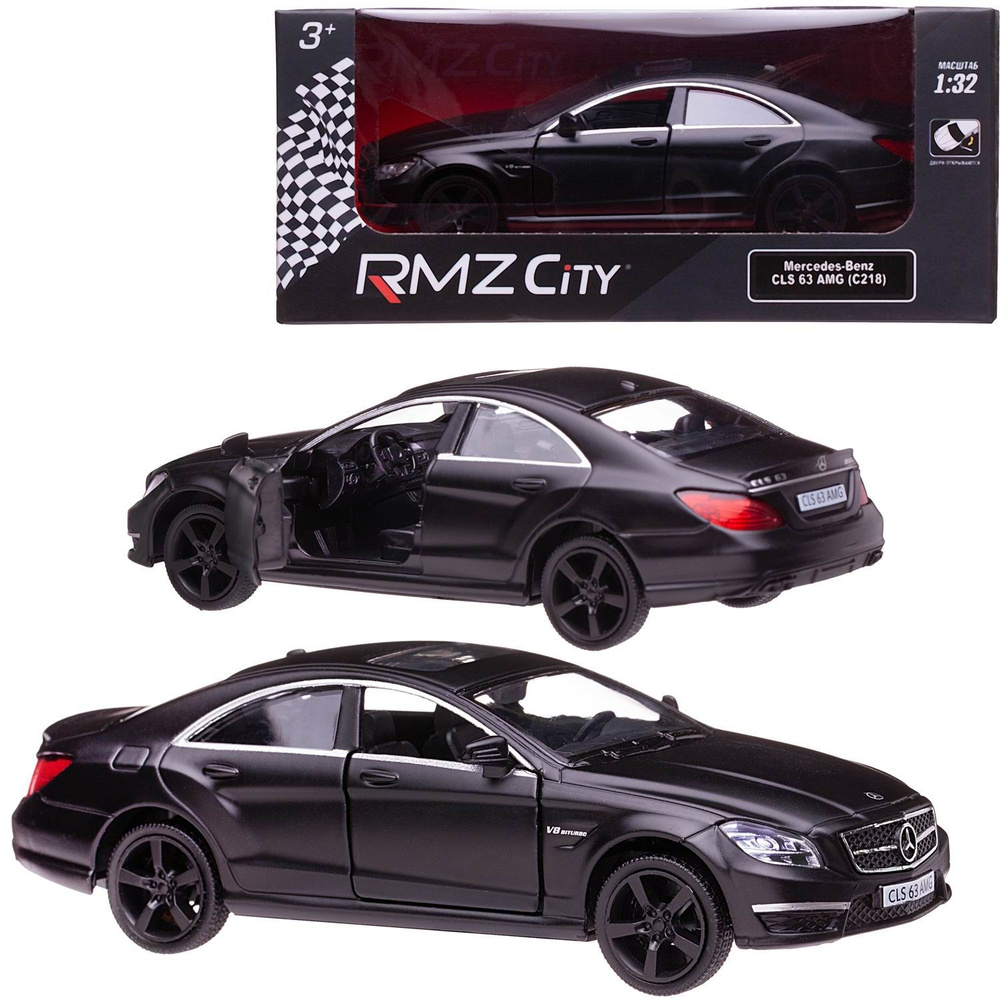 Машинка металлическая Uni-Fortune RMZ City 1:32 Mercedes Benz CLS 63 AMG,  инерционная, черный матовый цвет - купить с доставкой по выгодным ценам в  интернет-магазине OZON (884690061)