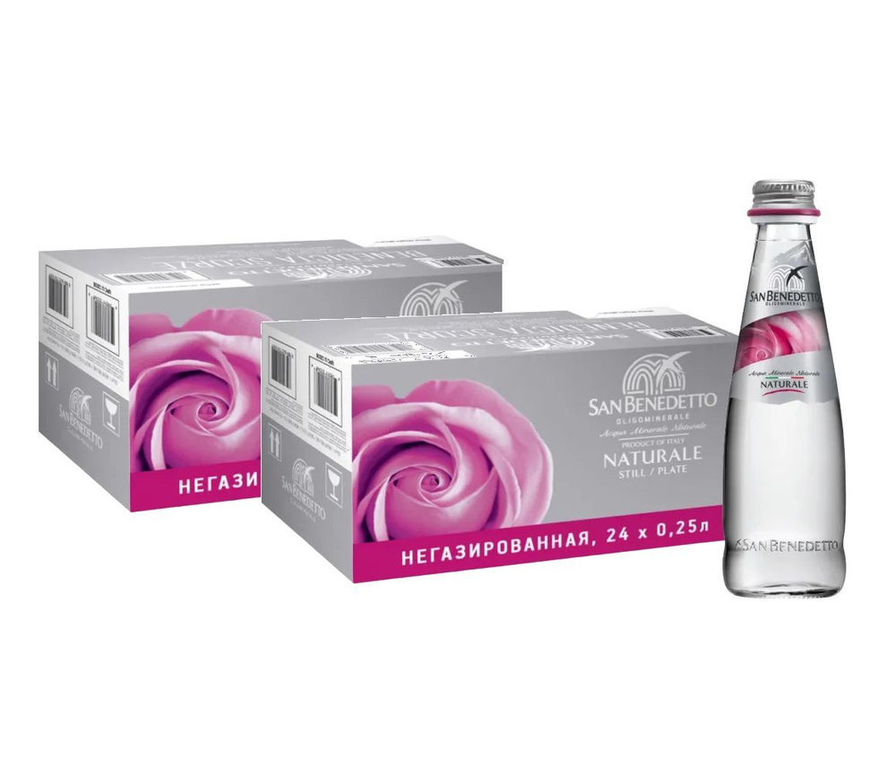 Вода San Benedetto (Сан Бенедетто) 24 шт по 0,25 л, стекло, без газа (2 ...