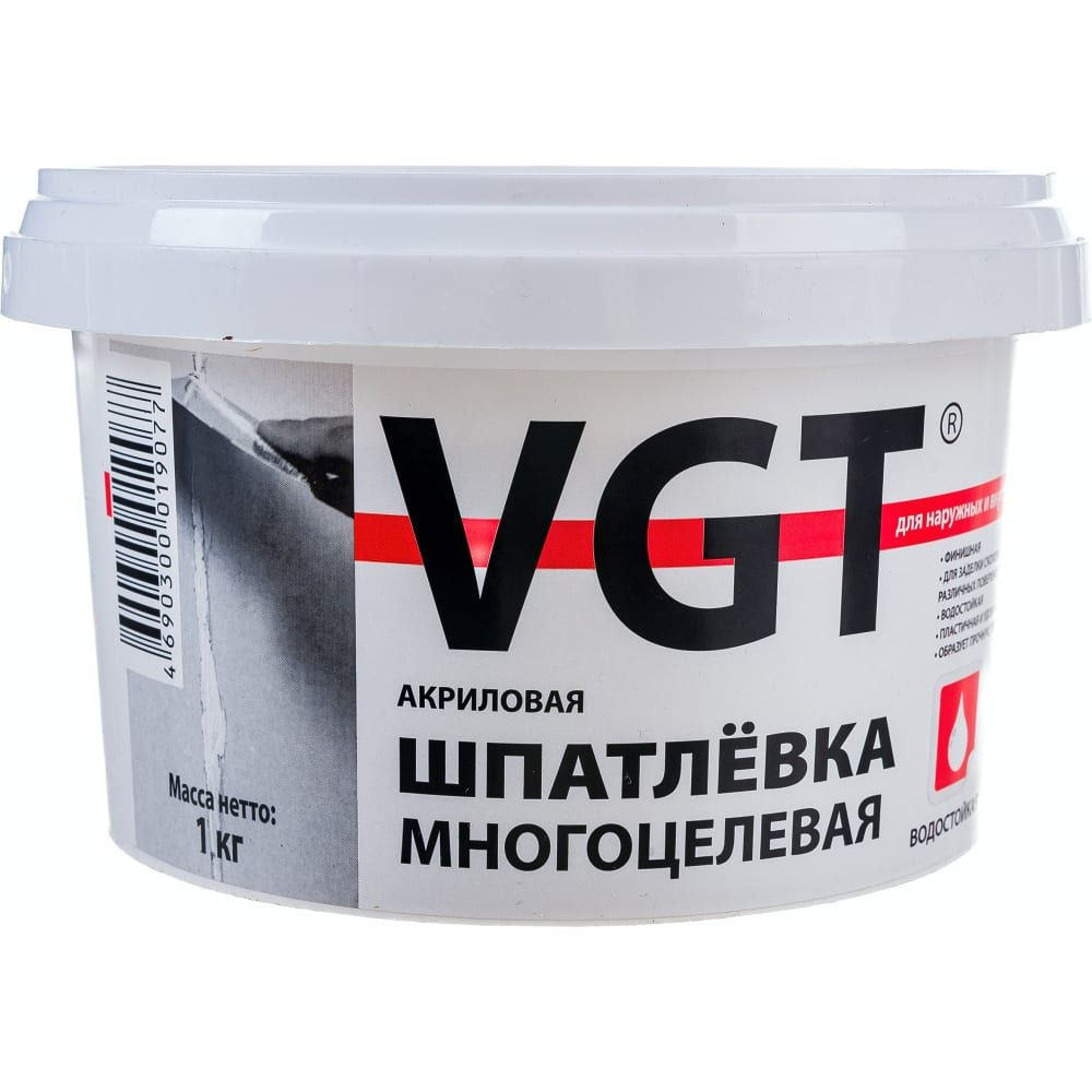 Многоцелевая акриловая шпаклевка для наружных и внутренних работ VGT 1 кг 11606600  #1