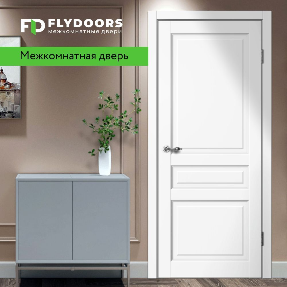 Дверь межкомнатная FLYDOORS комплект Classic С03 ПГ, цвет Белый, 700*2000  #1