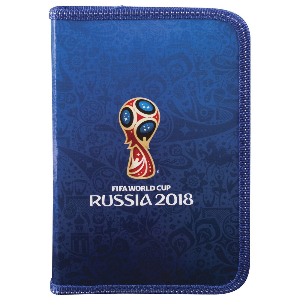 Пенал синий однослойный . ФИФА FIFA UEFA УЕФА кубок чемпионат мира по футболу. 19,5 х 13 см  #1