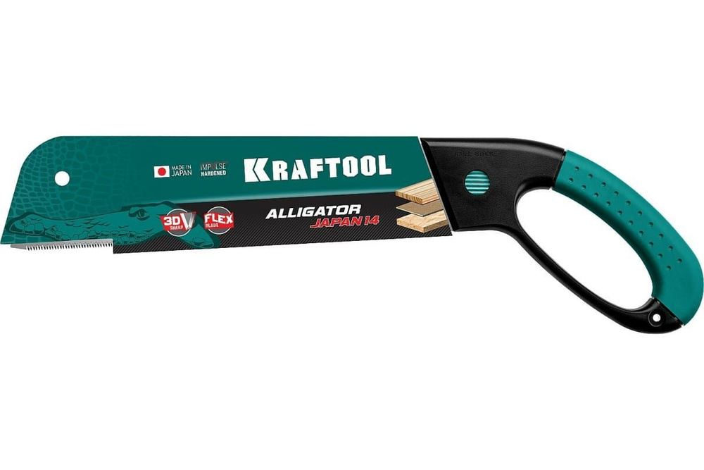 Ножовка по дереву (пила) "Alligator Japan" 300 мм x 0,6 мм, 14 TPI (1,8 мм) KRAFTOOL  #1
